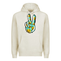 Oatmeal Heather softball peace sign Premium Hoodie - Jasminsmagicworld