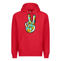 Red softball peace sign Premium Hoodie - Jasminsmagicworld