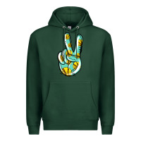 Sports Green softball peace sign Premium Hoodie - Jasminsmagicworld