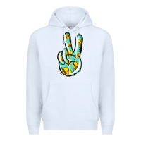 White softball peace sign Premium Hoodie - Jasminsmagicworld