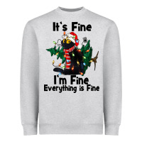 Heather Grey It's Fine I'am Fine Everything Is Fine Heavyweight Sweatshirt - FaDigitalArtStudio