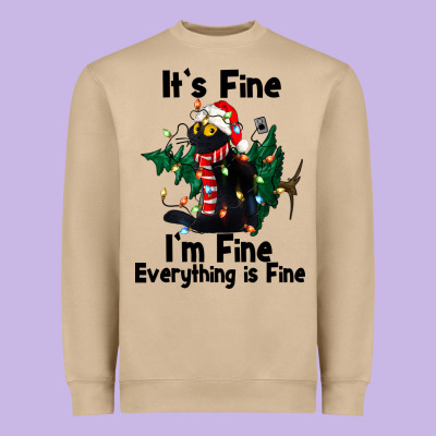 It's Fine I'am Fine Everything Is Fine Heavyweight Sweatshirt Designed By Fadigitalartstudio