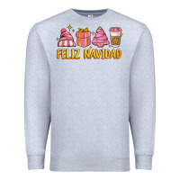 Heather Grey feliz navidad Premium Sweatshirt - MaliasSmallBusiness