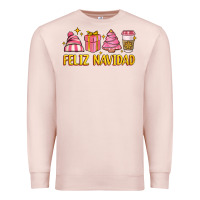 Pale Pink feliz navidad Premium Sweatshirt - MaliasSmallBusiness
