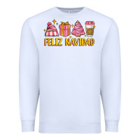White feliz navidad Premium Sweatshirt - MaliasSmallBusiness
