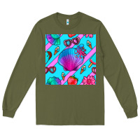 Army Green sea shell Long Sleeve Tee - BundleAndBundleShop