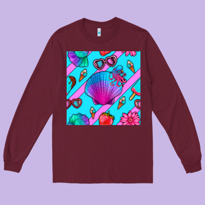 Sea Shell Long Sleeve Tee Designed By Bundleandbundleshop