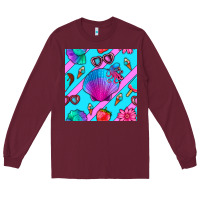 Burgundy sea shell Long Sleeve Tee - BundleAndBundleShop