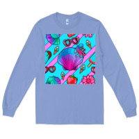 Colony Blue sea shell Long Sleeve Tee - BundleAndBundleShop
