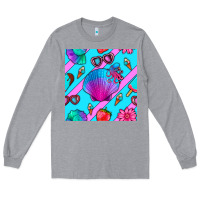 Heather Grey sea shell Long Sleeve Tee - BundleAndBundleShop