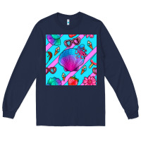 Navy sea shell Long Sleeve Tee - BundleAndBundleShop