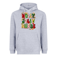 Heather Grey holly jolly nurse Heavyweight Hoodie - MaliasSmallBusiness