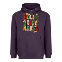 Plum holly jolly nurse Heavyweight Hoodie - MaliasSmallBusiness