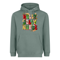 Sage holly jolly nurse Heavyweight Hoodie - MaliasSmallBusiness