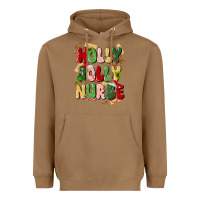 Toasted Coconut holly jolly nurse Heavyweight Hoodie - MaliasSmallBusiness