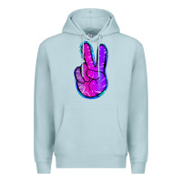 Blue Mist Mermaid Peace Sign Premium Hoodie - Jasminsmagicworld