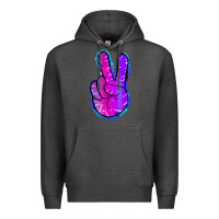 Charcoal Heather Mermaid Peace Sign Premium Hoodie - Jasminsmagicworld