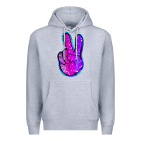 Heather Grey Mermaid Peace Sign Premium Hoodie - Jasminsmagicworld