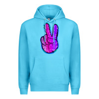 Ocean Blue Mermaid Peace Sign Premium Hoodie - Jasminsmagicworld