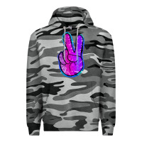 Slate Camo Mermaid Peace Sign Premium Hoodie - Jasminsmagicworld