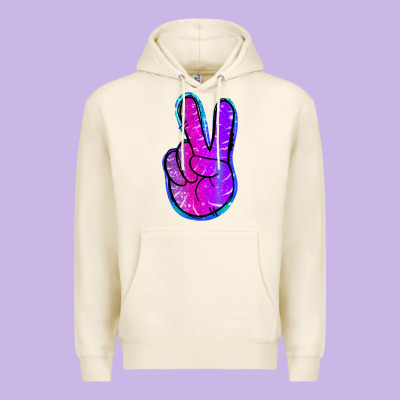 Mermaid Peace Sign Premium Hoodie Designed By Jasminsmagicworld