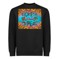 Black coffee teach repeat Heavyweight Sweatshirt - HRA Design Shop
