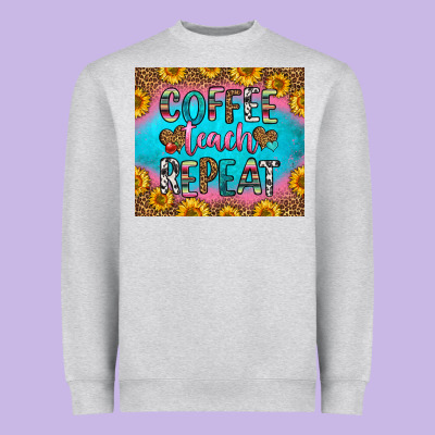Coffee Teach Repeat Heavyweight Sweatshirt Designed By Hra Design Shop