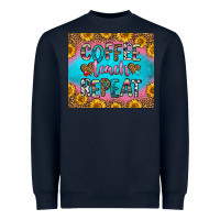 Navy coffee teach repeat Heavyweight Sweatshirt - HRA Design Shop