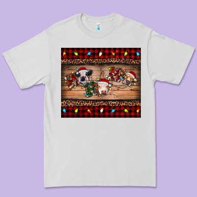 Hohoho Christmas Cows Premium Tee Designed By Ranaportraitstore