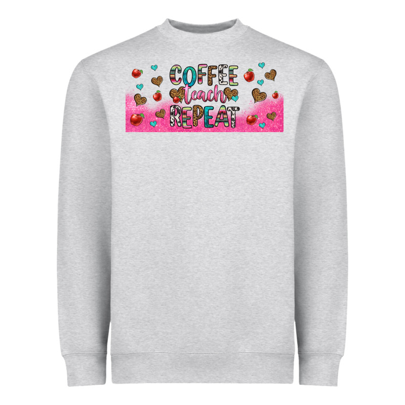 Coffee Teach Repeat Teacher Libbey Glass Heavyweight Sweatshirt by HRA Design Shop | Teevron