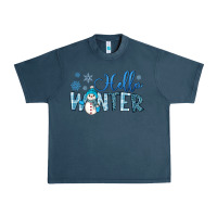 Midnight Navy hello winter Urban Heavy Tee - JahusDesignShop