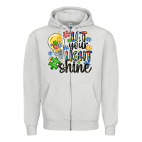 Dove Grey let your light shine Zipper Hoodie - MaliasSmallBusiness