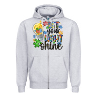 Heather Grey let your light shine Zipper Hoodie - MaliasSmallBusiness