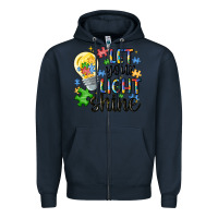 Navy let your light shine Zipper Hoodie - MaliasSmallBusiness