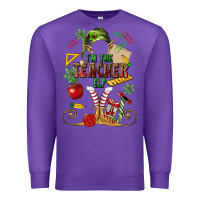 Purple im teacher elf Premium Sweatshirt - MaliasSmallBusiness