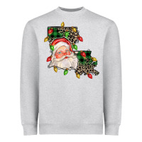 Heather Grey Louisiana map christmas santa Heavyweight Sweatshirt - FaDigitalArtStudio