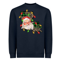 Navy Louisiana map christmas santa Heavyweight Sweatshirt - FaDigitalArtStudio