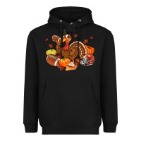 Black football turkey thanksgiving Heavyweight Hoodie - MaliasSmallBusiness