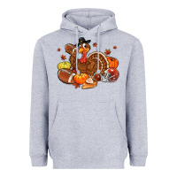 Heather Grey football turkey thanksgiving Heavyweight Hoodie - MaliasSmallBusiness