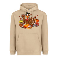 Mushroom football turkey thanksgiving Heavyweight Hoodie - MaliasSmallBusiness