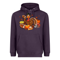 Plum football turkey thanksgiving Heavyweight Hoodie - MaliasSmallBusiness