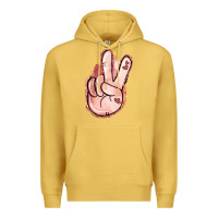 Antique Gold Floral Argyle Peace Sign Premium Hoodie - Jasminsmagicworld