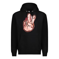 Black Floral Argyle Peace Sign Premium Hoodie - Jasminsmagicworld