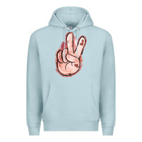 Blue Mist Floral Argyle Peace Sign Premium Hoodie - Jasminsmagicworld