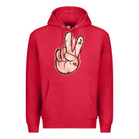 Cardinal Floral Argyle Peace Sign Premium Hoodie - Jasminsmagicworld