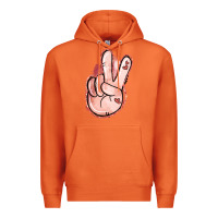 Carrot Floral Argyle Peace Sign Premium Hoodie - Jasminsmagicworld