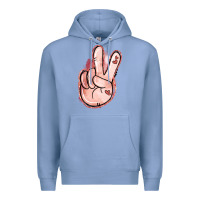 Colony Blue Floral Argyle Peace Sign Premium Hoodie - Jasminsmagicworld