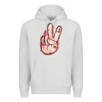 Dove Grey Floral Argyle Peace Sign Premium Hoodie - Jasminsmagicworld