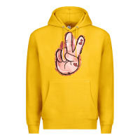 Lemon Floral Argyle Peace Sign Premium Hoodie - Jasminsmagicworld