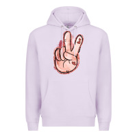 Lilac Floral Argyle Peace Sign Premium Hoodie - Jasminsmagicworld